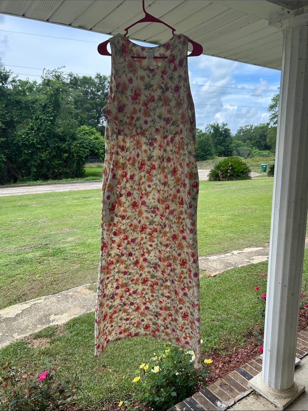 Honey Lace Fits like a 2X- Floral Maxi Dress - Lightweight Summer Dress